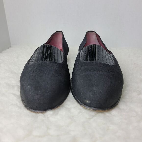 Vintage Bally  Plaza Mens Size 9.5 Smoking Dress Black Canvas Slipper Shoes - Picture 3 of 10